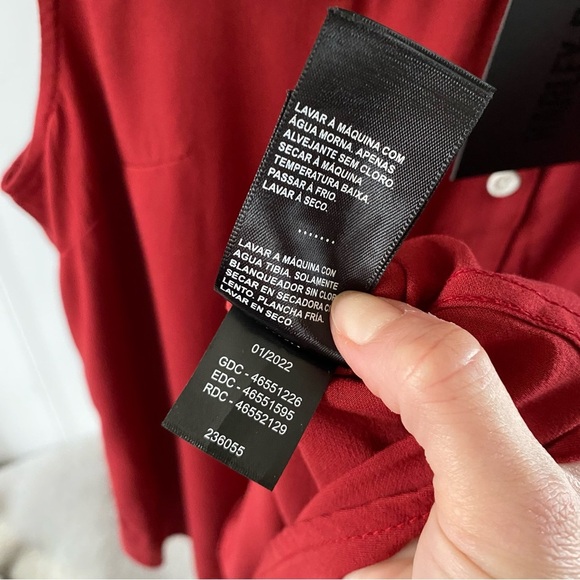 NWT Harley Davidson Moto Club Sleeveless Shirt Red Button 96670 Tank Embroidered - Picture 16 of 16